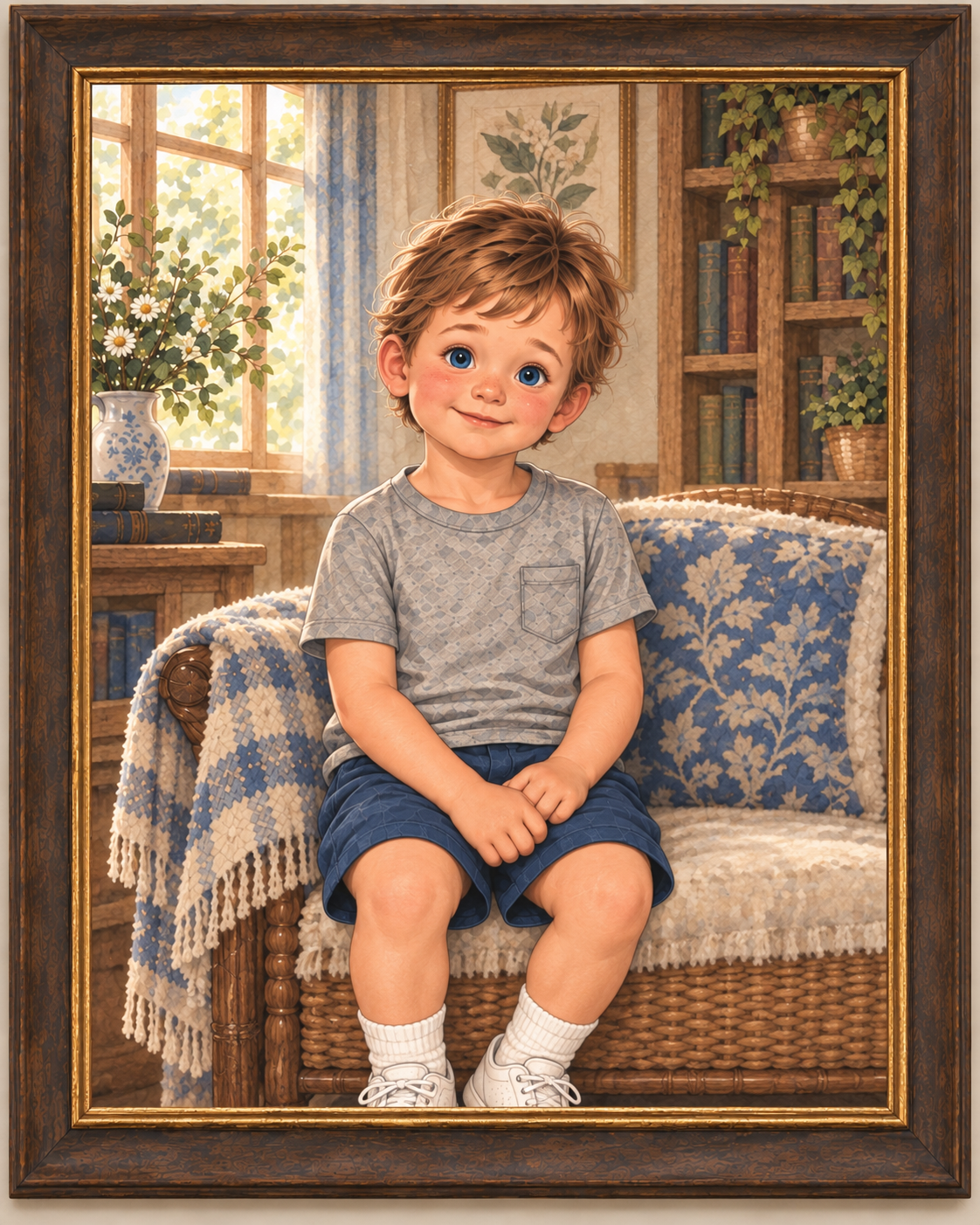Framed portrait of Caleb Whitmore